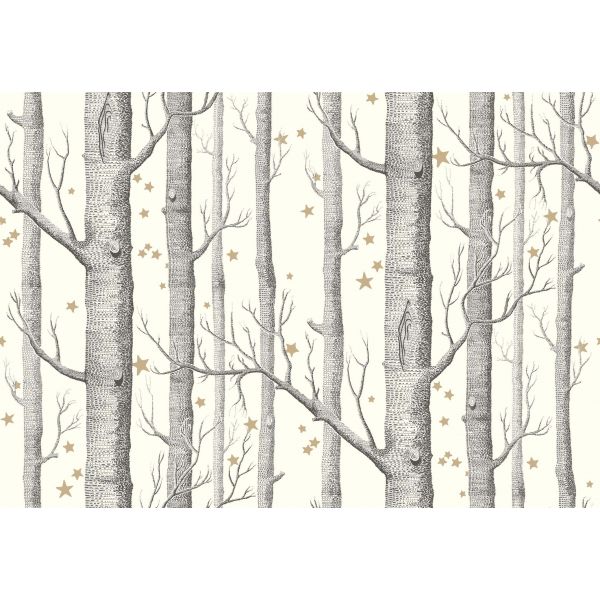 Papel pintado Woods & Pears gris pera oro