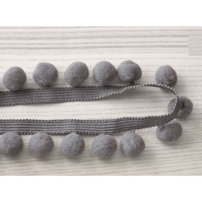 Pasamanería Pom Pom Braid Grey